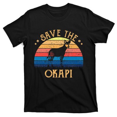 Vintage Retro Sunset Save The Okapi T-Shirt