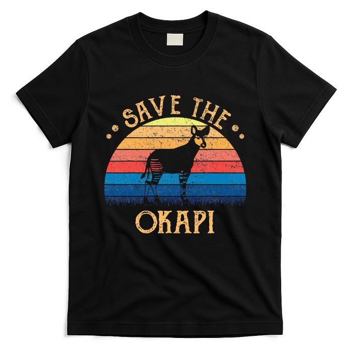 Vintage Retro Sunset Save The Okapi T-Shirt