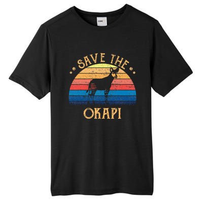 Vintage Retro Sunset Save The Okapi Tall Fusion ChromaSoft Performance T-Shirt