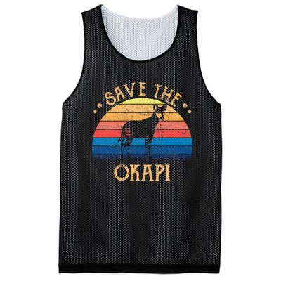 Vintage Retro Sunset Save The Okapi Mesh Reversible Basketball Jersey Tank