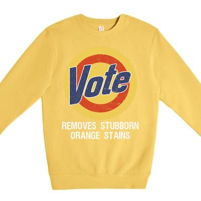 Vote Remove Stubborn Orange Stains Kamala Harris Lady Cat Premium Crewneck Sweatshirt