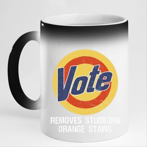 Vote Remove Stubborn Orange Stains Kamala Harris Lady Cat 11oz Black Color Changing Mug