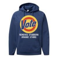 Vote Remove Stubborn Orange Stains Kamala Harris Lady Cat Performance Fleece Hoodie