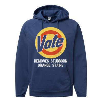 Vote Remove Stubborn Orange Stains Kamala Harris Lady Cat Performance Fleece Hoodie