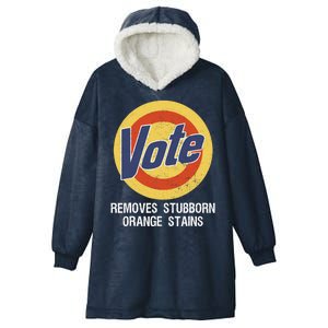 Vote Remove Stubborn Orange Stains Kamala Harris Lady Cat Hooded Wearable Blanket