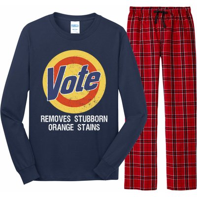 Vote Remove Stubborn Orange Stains Kamala Harris Lady Cat Long Sleeve Pajama Set