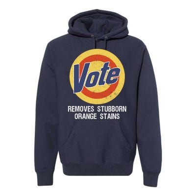 Vote Remove Stubborn Orange Stains Kamala Harris Lady Cat Premium Hoodie