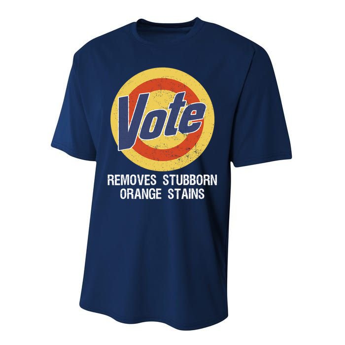 Vote Remove Stubborn Orange Stains Kamala Harris Lady Cat Performance Sprint T-Shirt