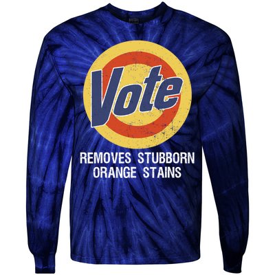 Vote Remove Stubborn Orange Stains Kamala Harris Lady Cat Tie-Dye Long Sleeve Shirt