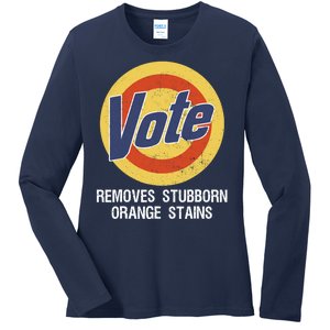 Vote Remove Stubborn Orange Stains Kamala Harris Lady Cat Ladies Long Sleeve Shirt