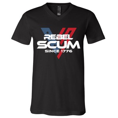 Vivek2024 Rebel Scum Since 1776 V-Neck T-Shirt