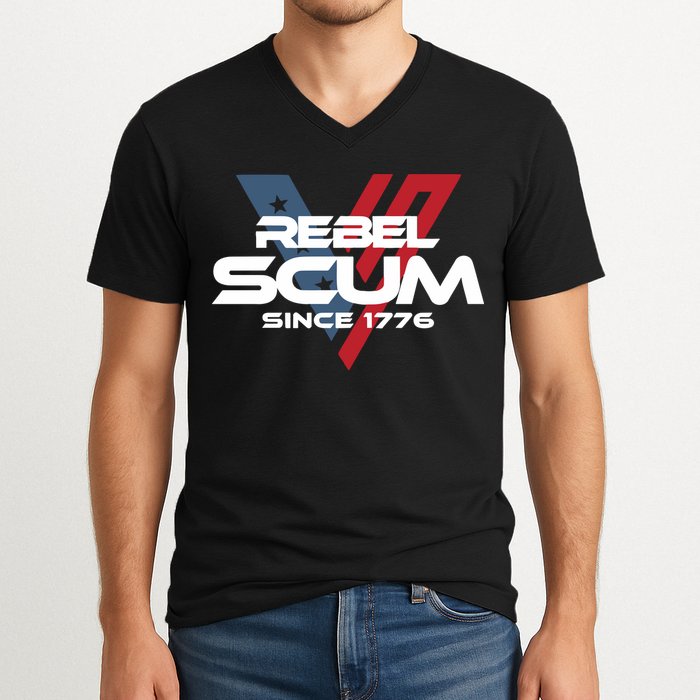 Vivek2024 Rebel Scum Since 1776 V-Neck T-Shirt