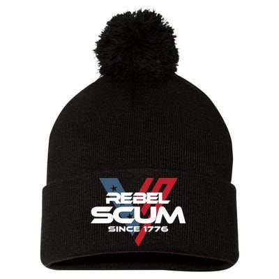 Vivek2024 Rebel Scum Since 1776 Pom Pom 12in Knit Beanie