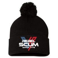 Vivek2024 Rebel Scum Since 1776 Pom Pom 12in Knit Beanie