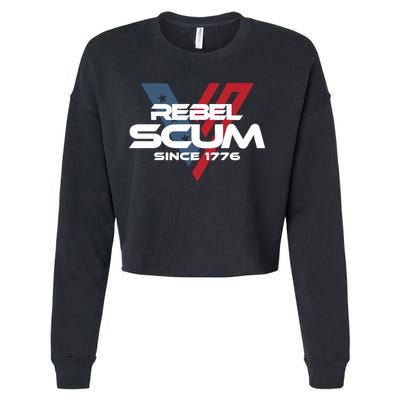 Vivek2024 Rebel Scum Since 1776 Cropped Pullover Crew