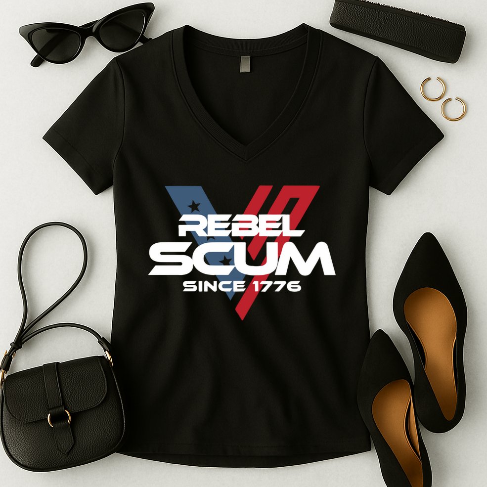 Vivek2024 Rebel Scum Since 1776 Women's V-Neck T-Shirt