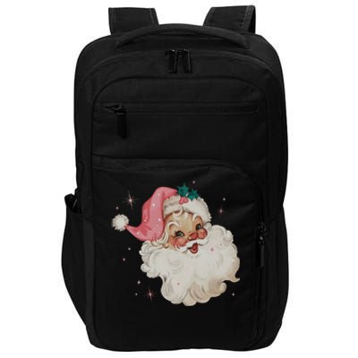 Vintage Retro Santa Christmas Pink Hat Impact Tech Backpack