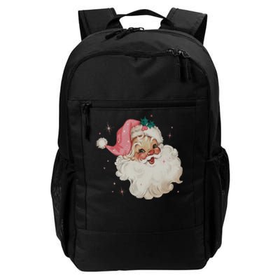 Vintage Retro Santa Christmas Pink Hat Daily Commute Backpack