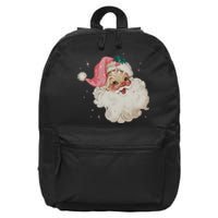 Vintage Retro Santa Christmas Pink Hat 16 in Basic Backpack