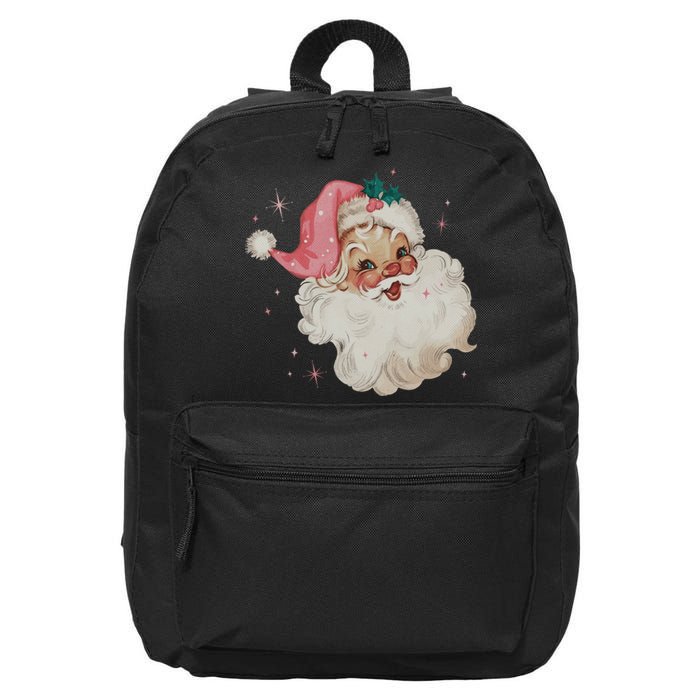 Vintage Retro Santa Christmas Pink Hat 16 in Basic Backpack