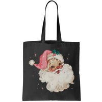 Vintage Retro Santa Christmas Pink Hat Tote Bag