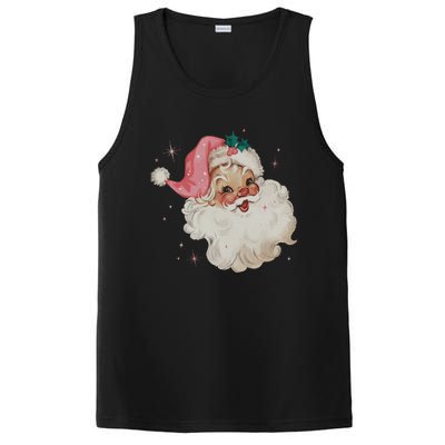 Vintage Retro Santa Christmas Pink Hat PosiCharge Competitor Tank