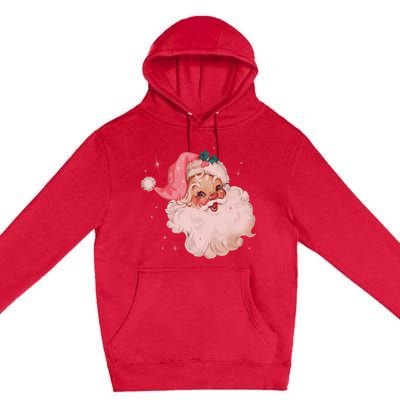 Vintage Retro Santa Christmas Pink Hat Premium Pullover Hoodie