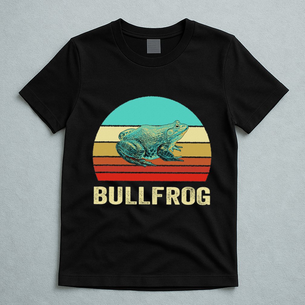 Vintage Retro Style Sunset Bullfrog T-Shirt