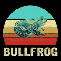 Vintage Retro Style Sunset Bullfrog T-Shirt