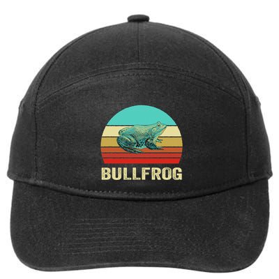 Vintage Retro Style Sunset Bullfrog 7-Panel Snapback Hat