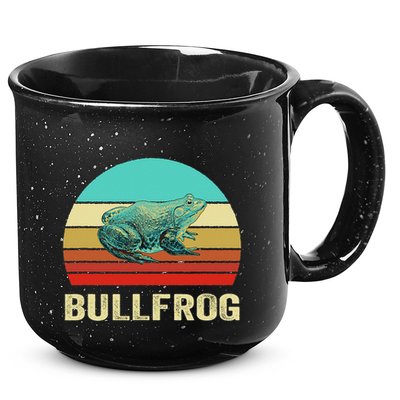 Vintage Retro Style Sunset Bullfrog 15oz Campfire Ceramic Mug