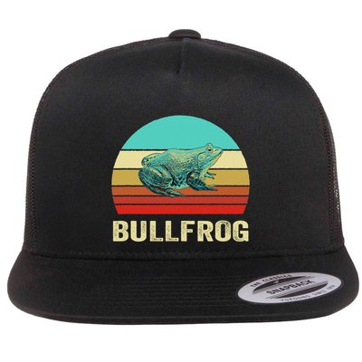 Vintage Retro Style Sunset Bullfrog Flatbill Hat