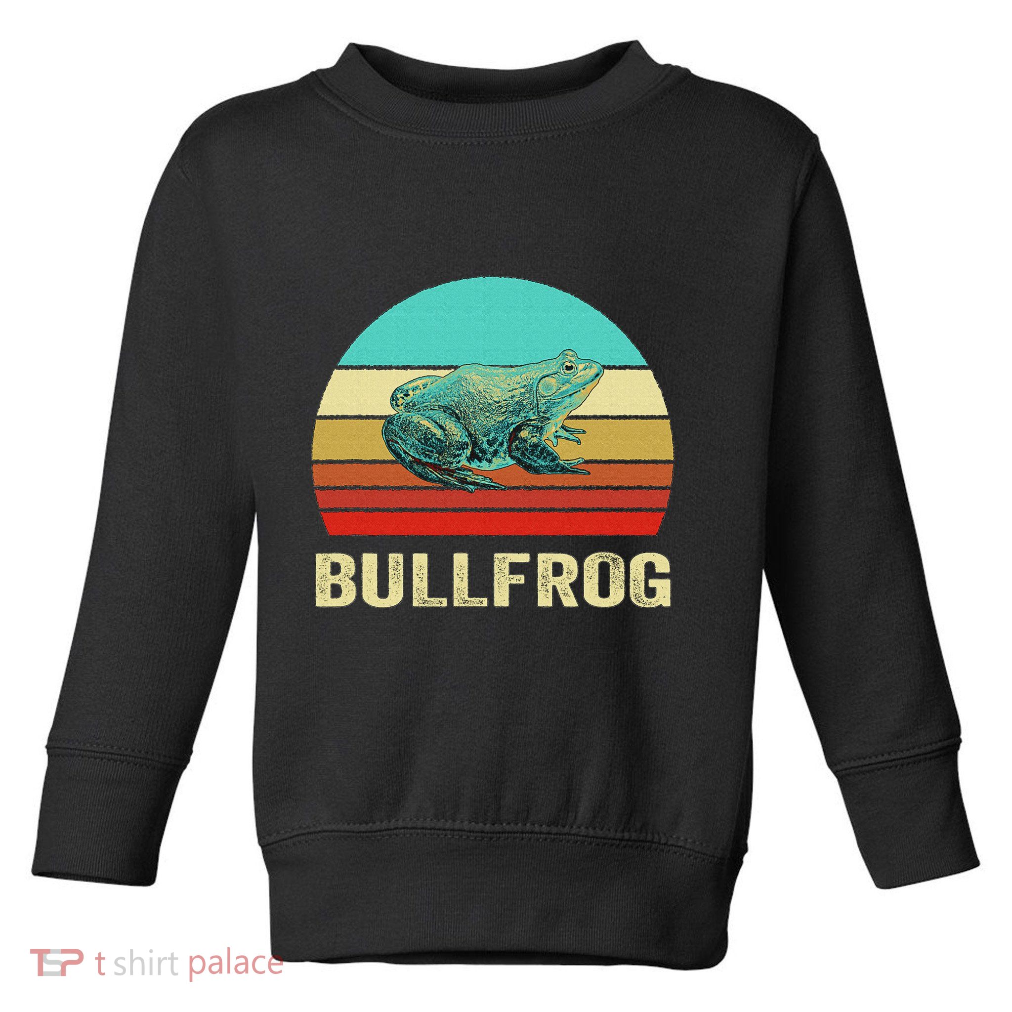 Vintage Retro Style Sunset Bullfrog Toddler Sweatshirt