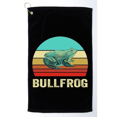Vintage Retro Style Sunset Bullfrog Golf Towel