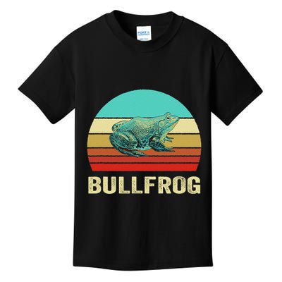 Vintage Retro Style Sunset Bullfrog Kids T-Shirt