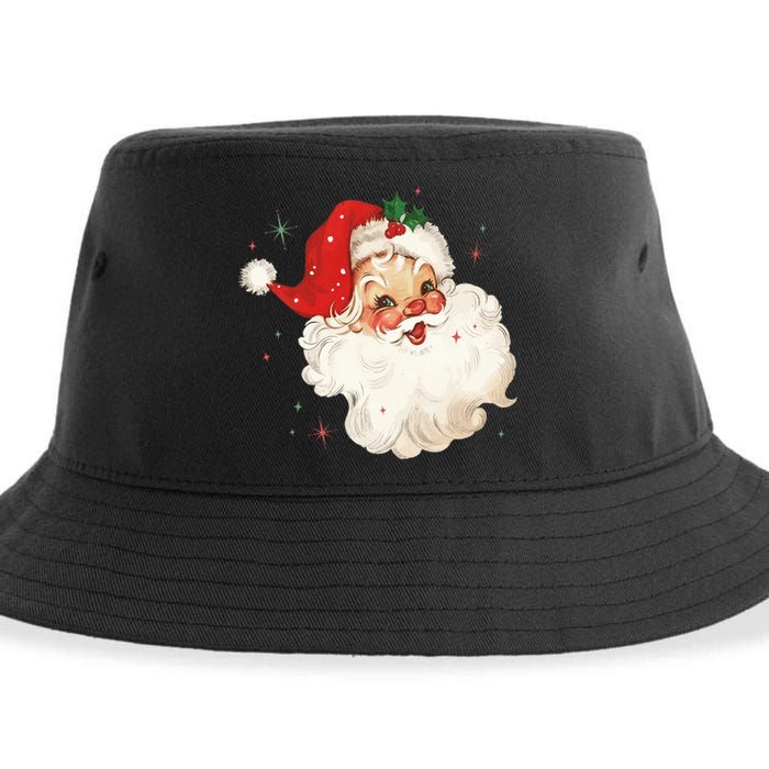 Vintage Retro Santa Christmas Sustainable Bucket Hat