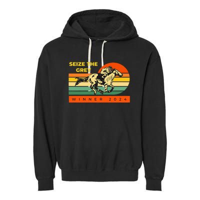 Vintage Racing Seize The Grey Betting Garment-Dyed Fleece Hoodie