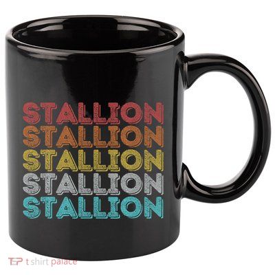 Vintage Retro Stallion 11oz C Handle Ceramic Mug