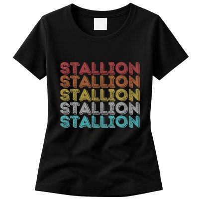 Vintage Retro Stallion Womens T-Shirt