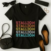 Vintage Retro Stallion Women's V-Neck T-Shirt