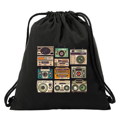 Vintage Radio Sets Drawstring Bag