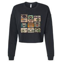 Vintage Radio Sets Cropped Pullover Crew