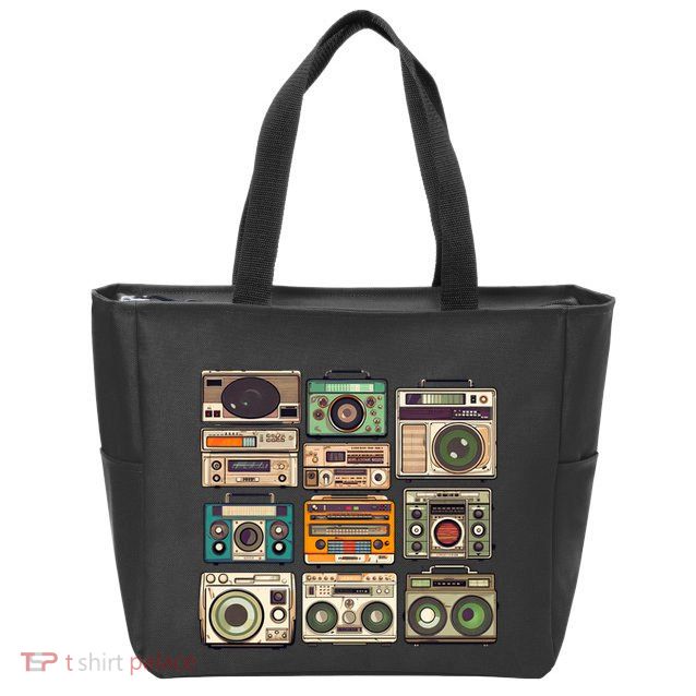 Vintage Radio Sets Zip Tote Bag
