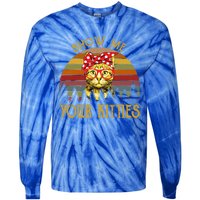 Vintage Retro Show Me Your Kitties Funny Cat Kitten Lover Cute Gift Tie-Dye Long Sleeve Shirt