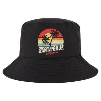 Vintage Retro Santa Cruz California Beach Sunset Cool Comfort Performance Bucket Hat