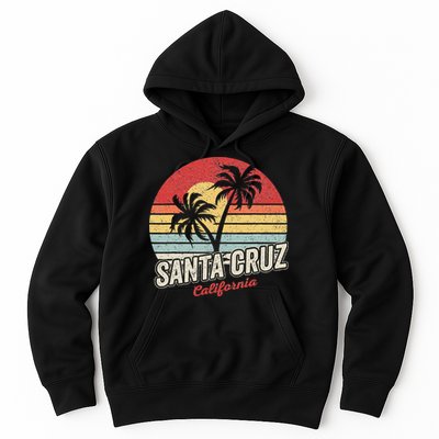 Vintage Retro Santa Cruz California Beach Sunset Hoodie