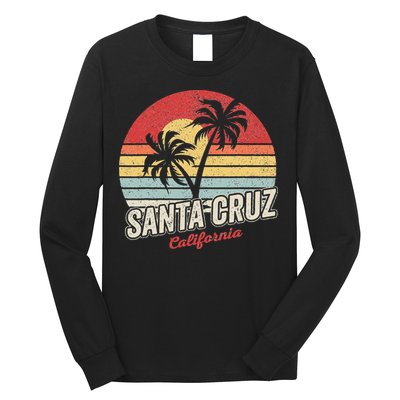 Vintage Retro Santa Cruz California Beach Sunset Long Sleeve Shirt