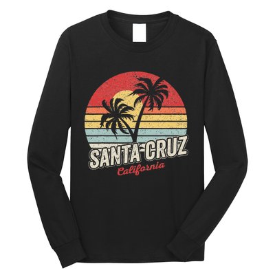 Vintage Retro Santa Cruz California Beach Sunset Long Sleeve Shirt