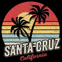 Vintage Retro Santa Cruz California Beach Sunset Backpack