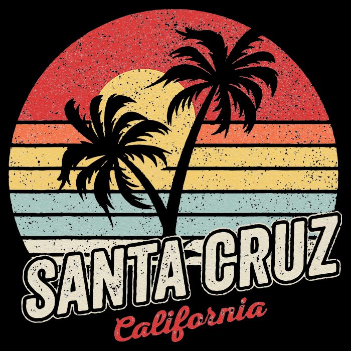 Vintage Retro Santa Cruz California Beach Sunset Backpack